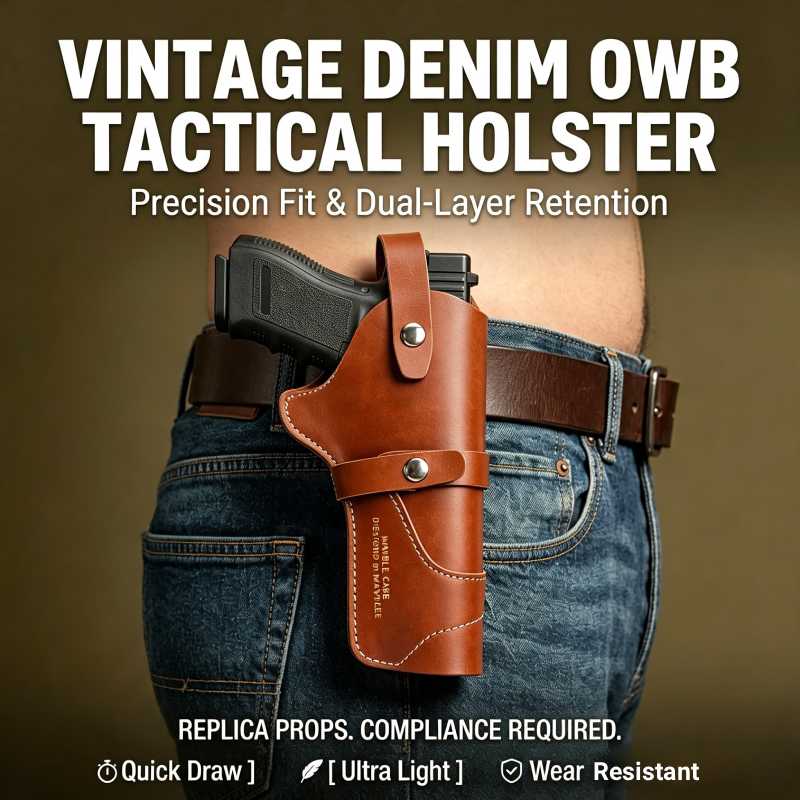 Edc Carry Belt Leather - Coldre de Couro Vintage para Revólver,