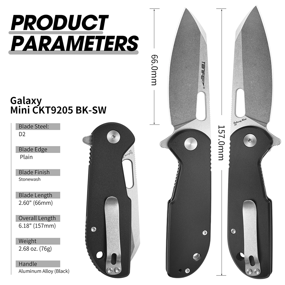 Edc Concealed Carry Knife - Faca dobrável TONIFE Galaxy Mini CKT9205
