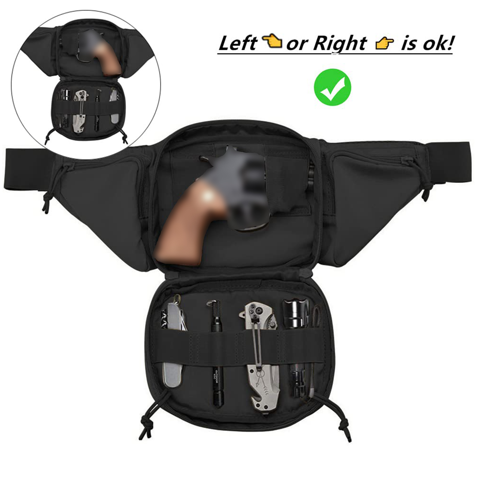 Bolsa tática para cintura, bol - Edc Concealed Carry Fanny Pack avaliação e preço